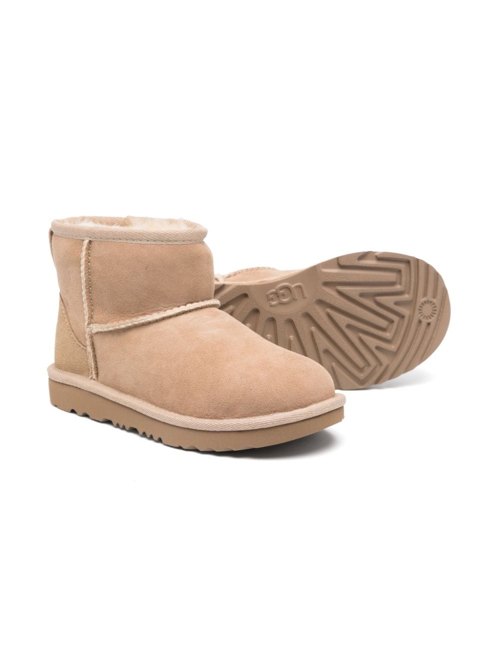 Stivaletti Classic II Mini per bambina UGG Kids beige con design slip - on - Rubino Kids