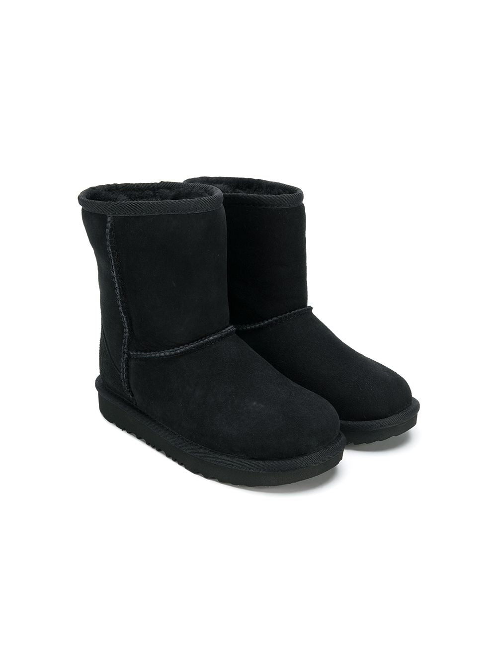 Stivaletti con fodera in pelliccia per bambina UGG Kids neri con punta tonda - Rubino Kids