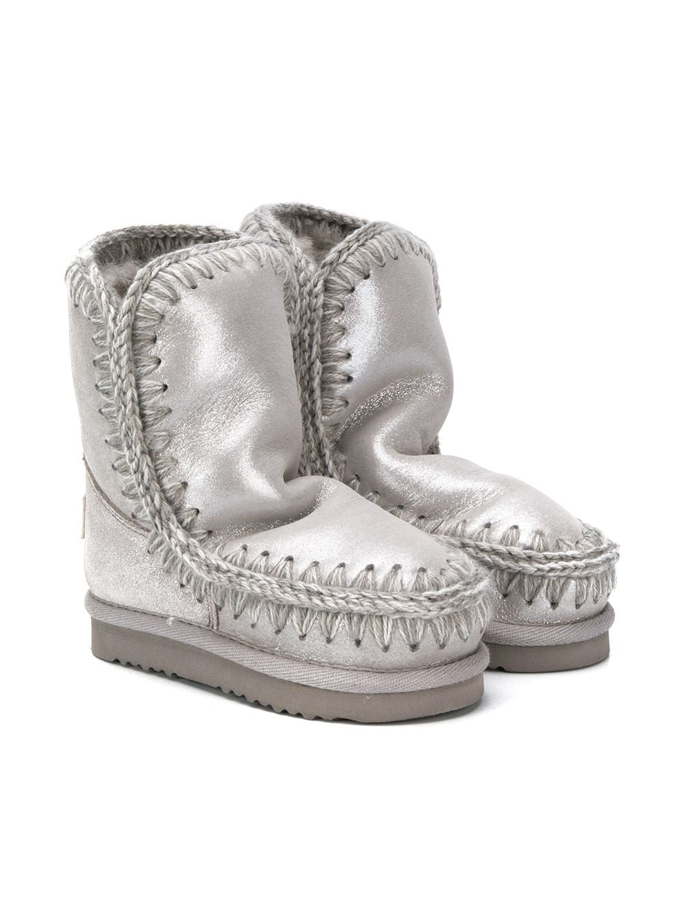 Stivaletti Eskimo per bambina Mou Kids argento con suola piatta - Rubino Kids