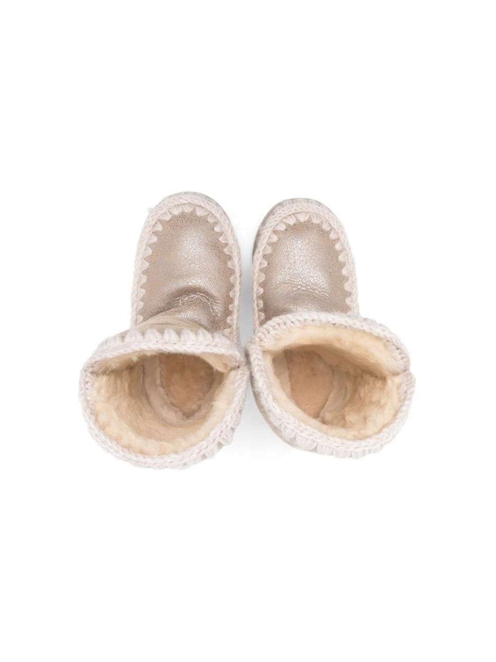 Stivaletti Eskimo per bambina Mou Kids beige con effetto metalizzato - Rubino Kids