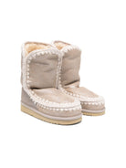 Stivaletti Eskimo per bambina Mou Kids beige con effetto metalizzato - Rubino Kids