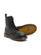 Stivaletti Fiori per bambina Dr. Martens Kids nero con linguetta sul tallone - Rubino Kids