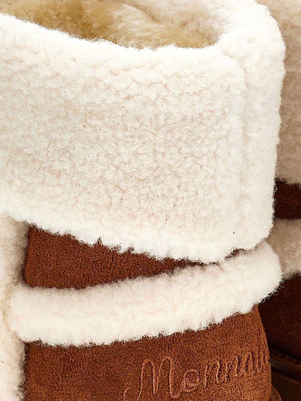 Stivaletti per bambina Monnalisa marrone con fodera in pelle di pecora - Rubino Kids