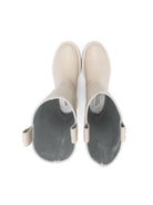 Stivali alti in pelle per bambina Monnalisa bianco con stile slip - on - Rubino Kids