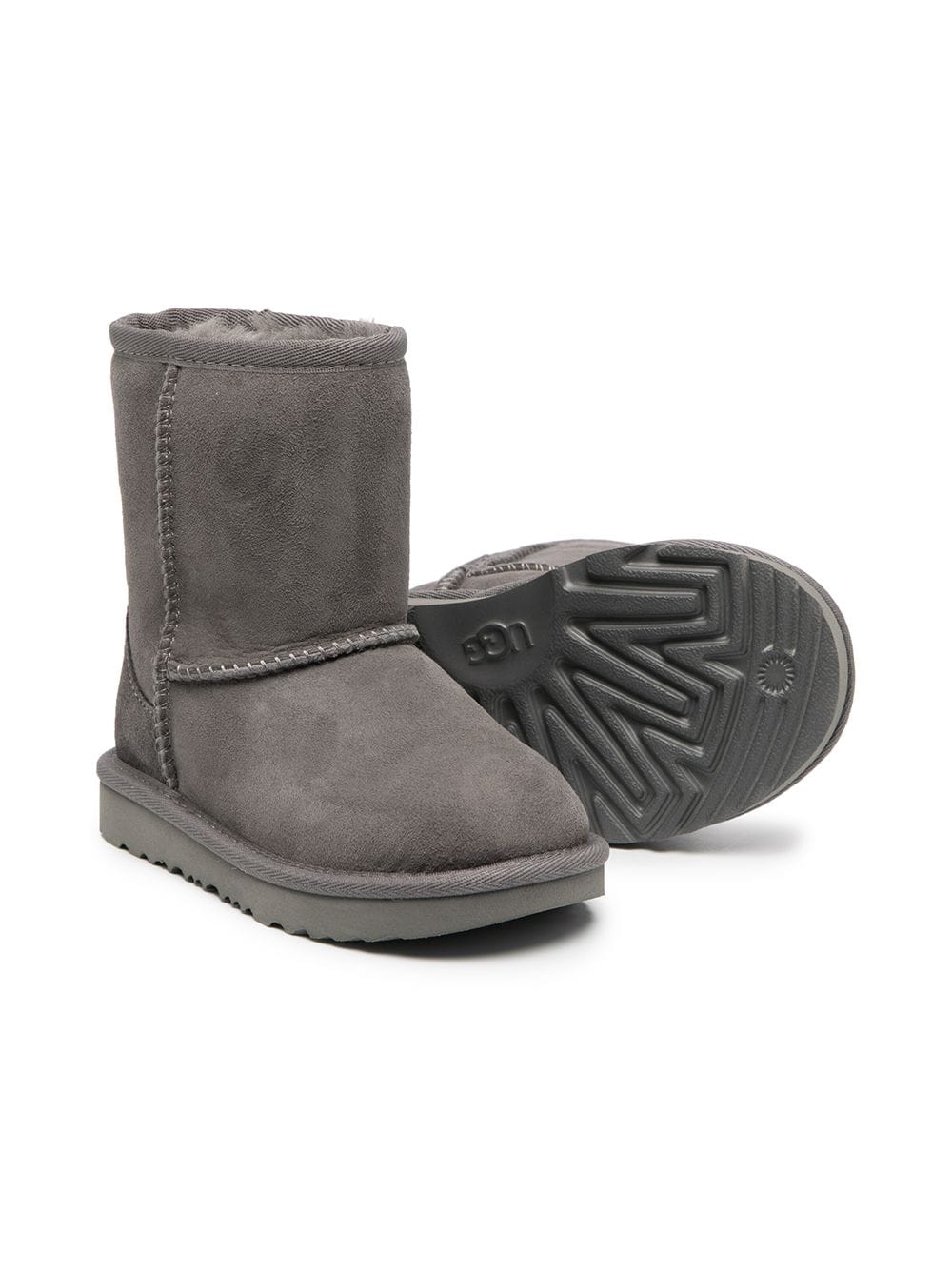 Stivali Classic II per bambina UGG Kids grigi con cuciture a contrasto - Rubino Kids