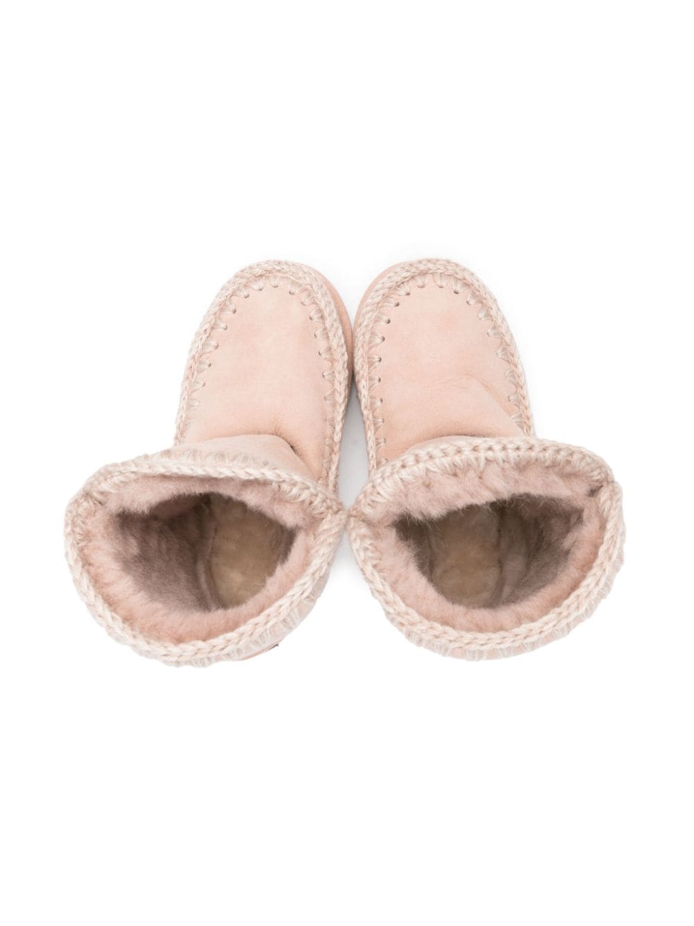 Stivali con cuciture a contrasto per bambina Mou Kids beige con punta tonda - Rubino Kids