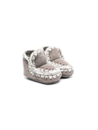 Stivali con fodera in shearling per neonata grigio con punta tonda - Rubino Kids