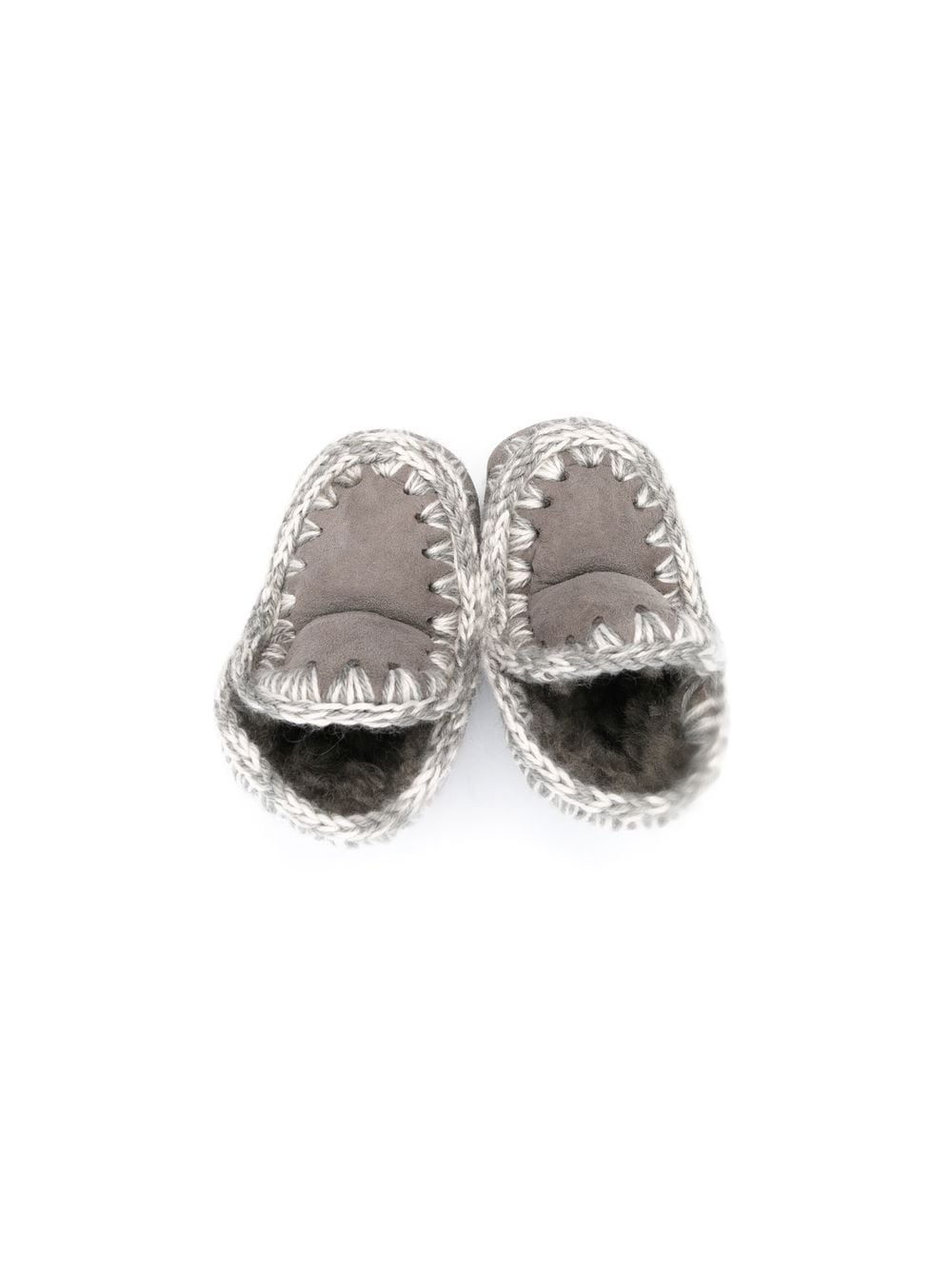 Stivali con fodera in shearling per neonata grigio con punta tonda - Rubino Kids