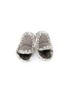 Stivali con fodera in shearling per neonata grigio con punta tonda - Rubino Kids