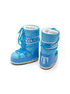 Stivali da neve Icon con logo per bambina Moon Boot Kids azzurro con stampa laterale con logo - Rubino Kids