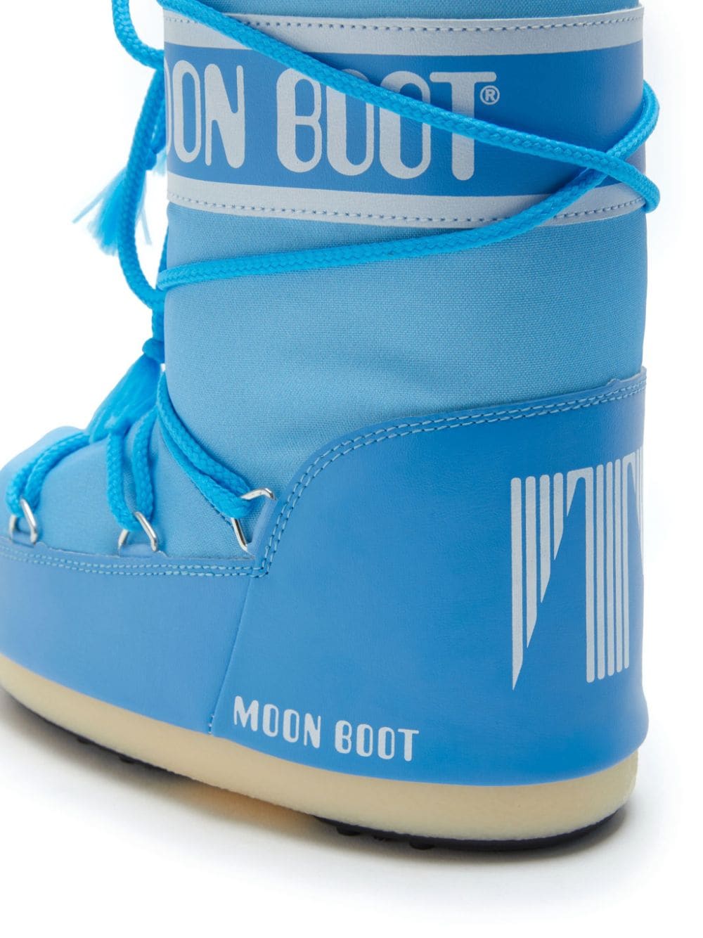 Stivali da neve Icon con logo per bambina Moon Boot Kids azzurro con stampa laterale con logo - Rubino Kids