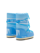 Stivali da neve Icon con logo per bambina Moon Boot Kids azzurro con stampa laterale con logo - Rubino Kids