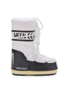 Stivali da neve Icon con logo per bambina Moon Boot Kids bianco con stampa laterale con logo - Rubino Kids