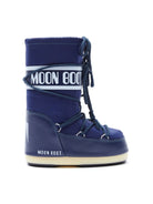 Stivali da neve Icon con logo per bambina Moon Boot Kids blu con punta tonda - Rubino Kids