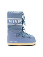 Stivali da neve Icon con logo per bambina Moon Boot Kids grigio con stampa laterale con logo - Rubino Kids