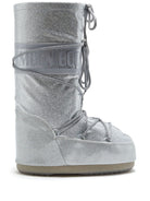 Stivali da neve Icon con logo per bambina Moon Boot Kids grigio con stampa laterale con logo - Rubino Kids