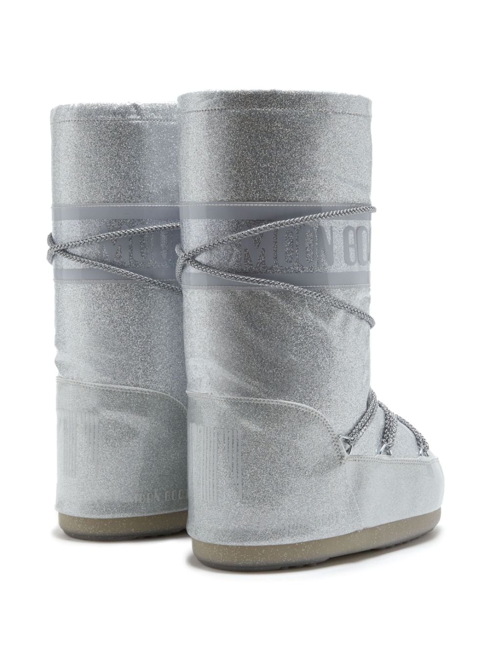 Stivali da neve Icon con logo per bambina Moon Boot Kids grigio con stampa laterale con logo - Rubino Kids