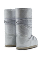 Stivali da neve Icon con logo per bambina Moon Boot Kids grigio con stampa laterale con logo - Rubino Kids