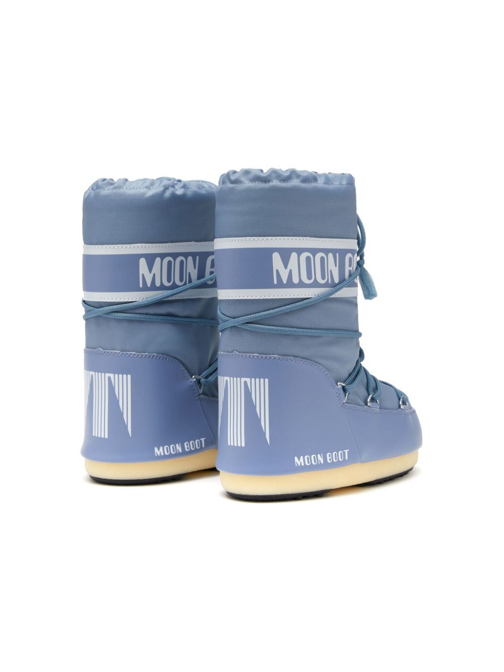 Stivali da neve Icon con logo per bambina Moon Boot Kids grigio con stampa laterale con logo - Rubino Kids