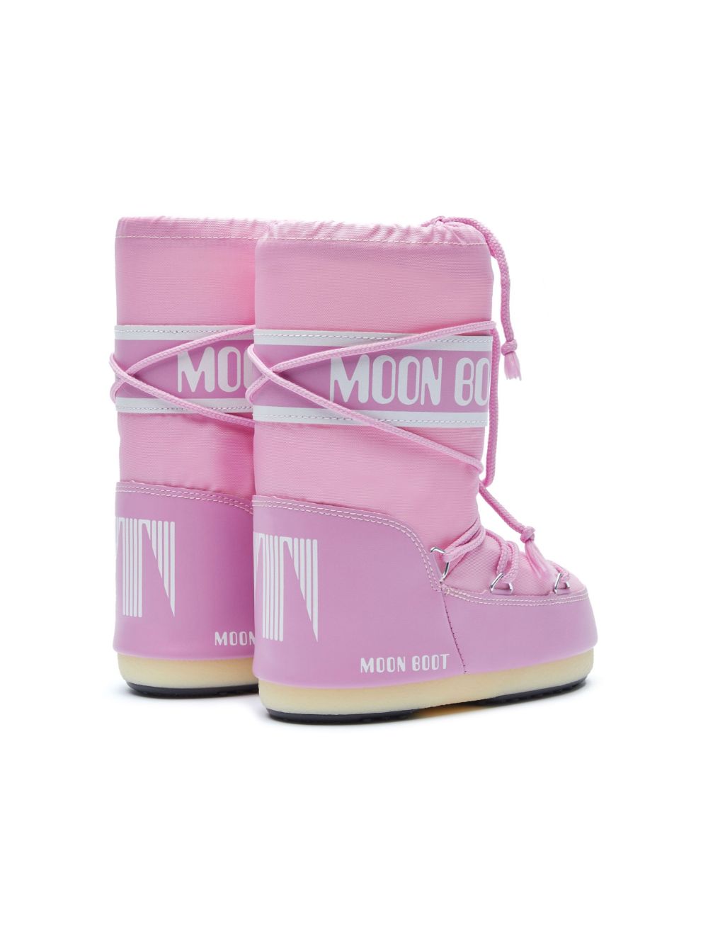 Stivali da neve Icon con logo per bambina Moon Boot Kids rosa con stampa laterale con logo - Rubino Kids