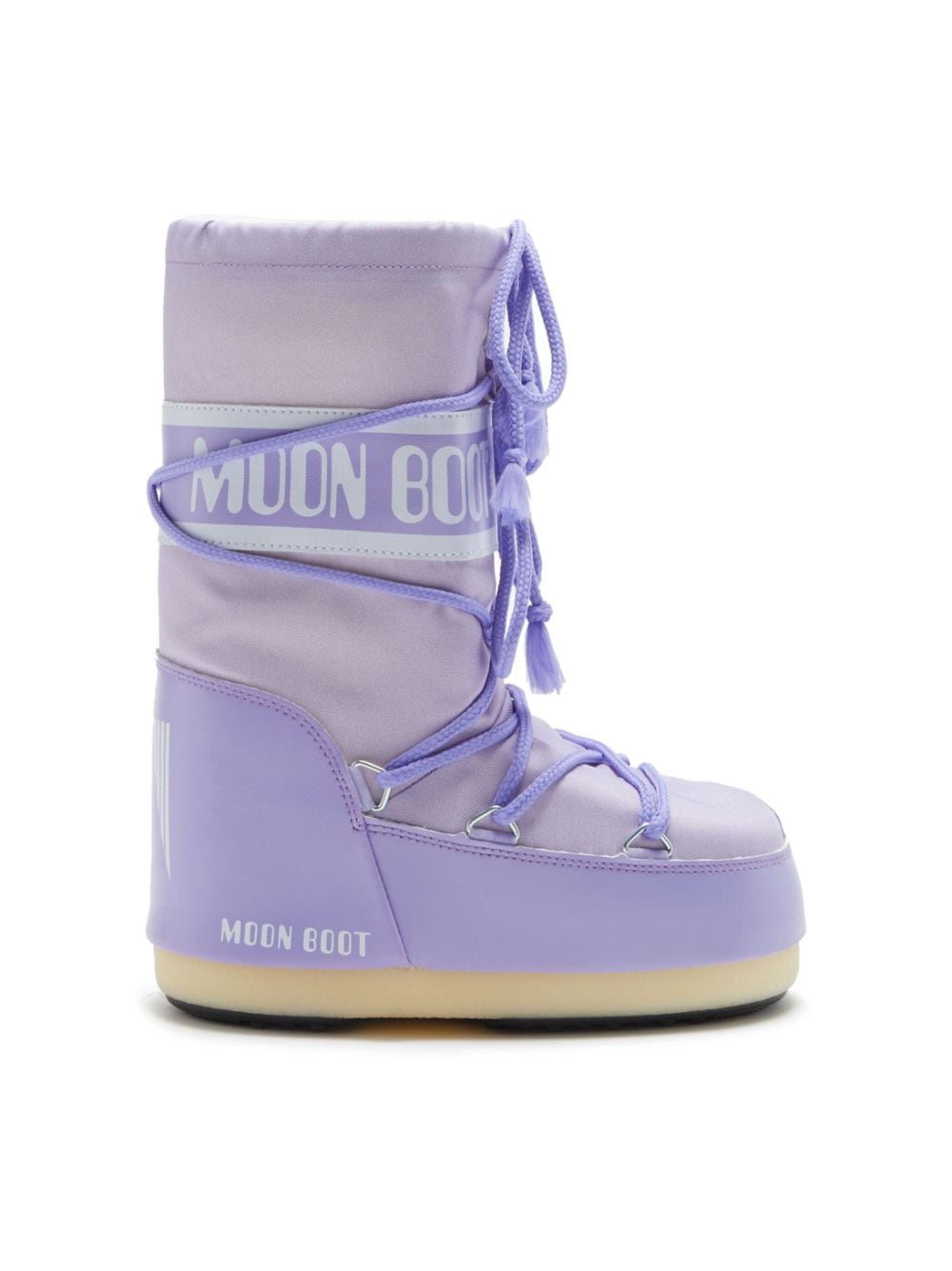 Stivali da neve Icon con logo per bambina Moon Boot Kids viola con punta tonda - Rubino Kids