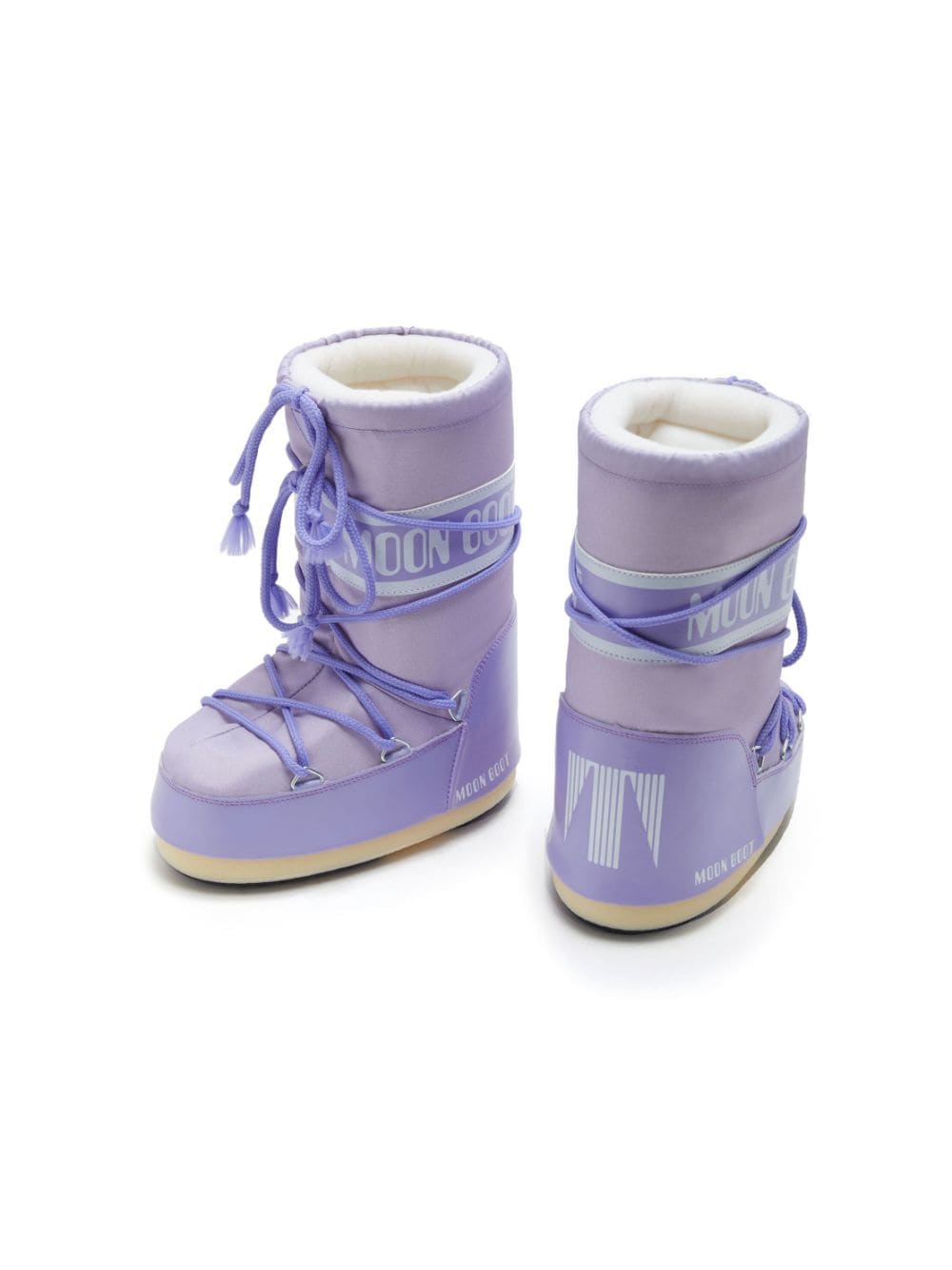 Stivali da neve Icon con logo per bambina Moon Boot Kids viola con punta tonda - Rubino Kids