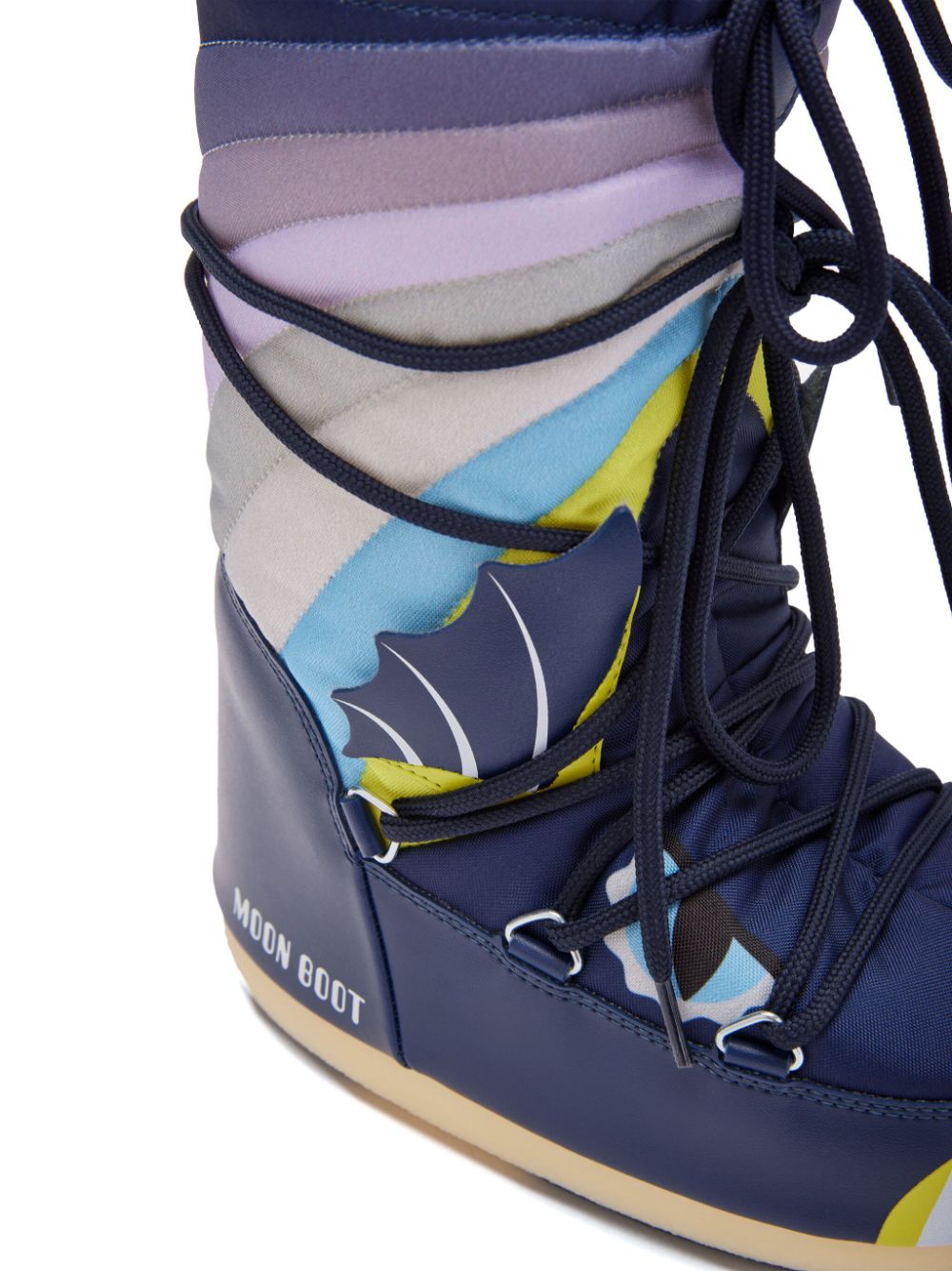 Stivali da neve Icon Dragon per bambino Moon Boot Kids blu con logo sul tallone - Rubino Kids