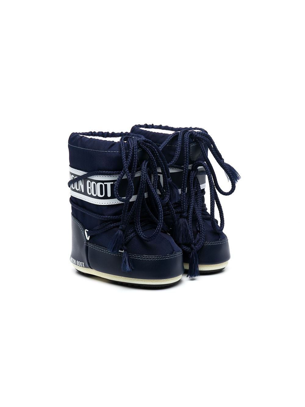 Stivali da neve per neonato Moon Boot Kids blu con suola piatta in gomma - Rubino Kids