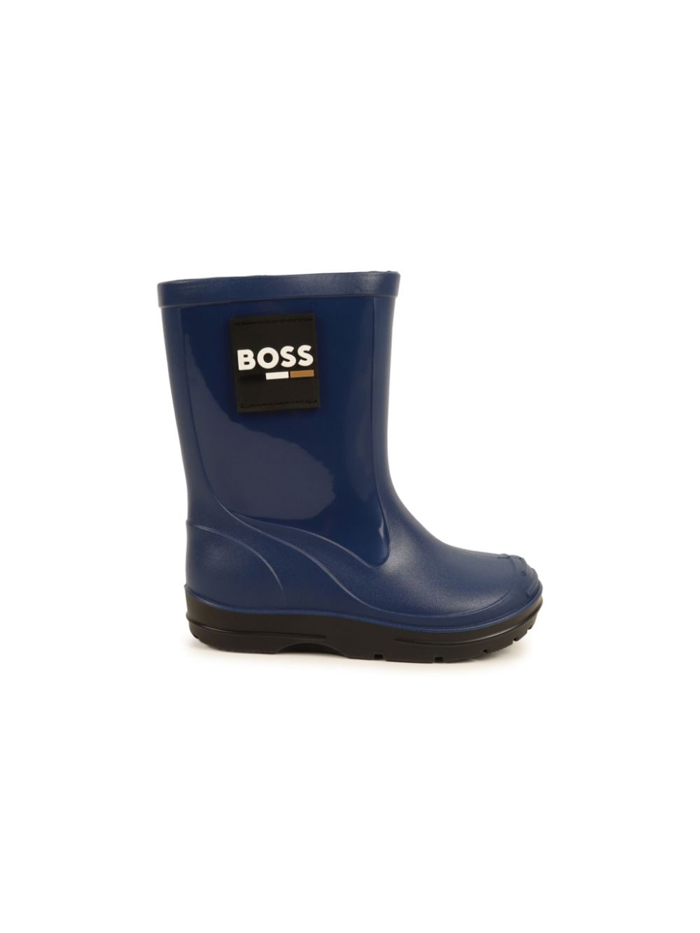 Stivali da pioggia con applicazione per bambino BOSS Kidswear blu con punta tonda - Rubino Kids