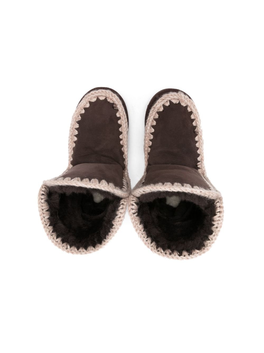 Stivali eskimo con cuciture per bambina Mou Kids marrone con punta tonda - Rubino Kids