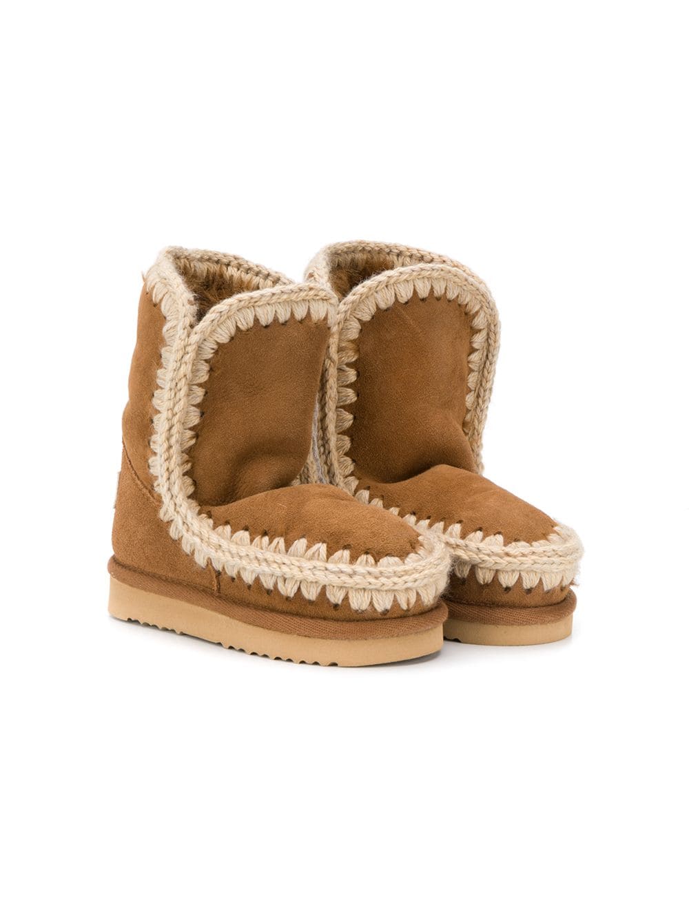 Stivali Eskimo per bambina Mou Kids beige con soletta con logo - Rubino Kids