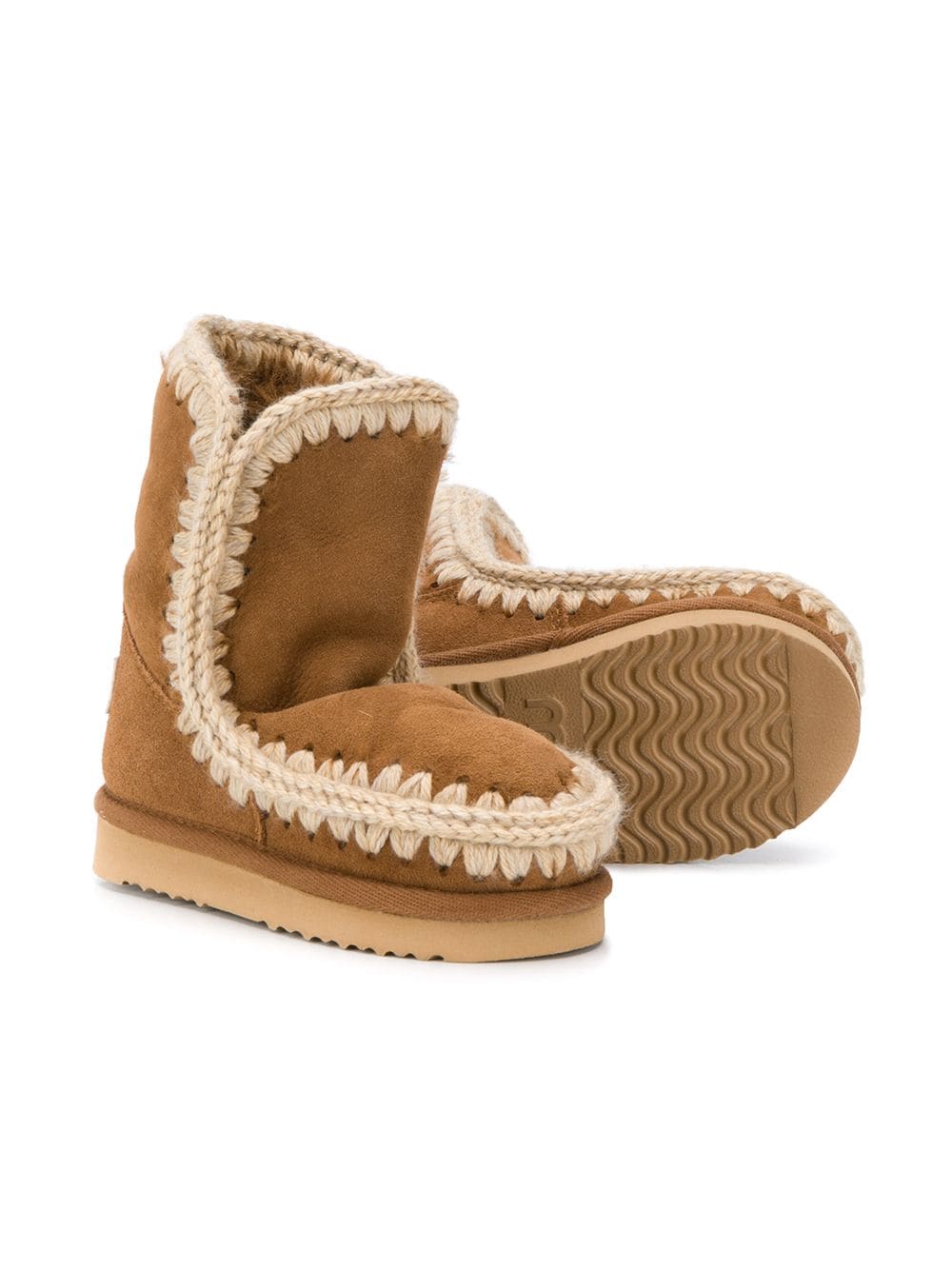 Stivali Eskimo per bambina Mou Kids beige con soletta con logo - Rubino Kids