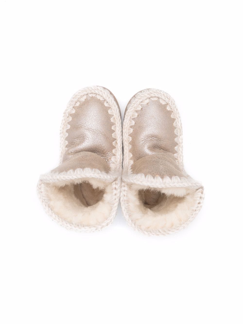 Stivali Eskimo per bambina Mou Kids beige con suola piatta - Rubino Kids