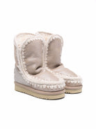 Stivali Eskimo per bambina Mou Kids beige con suola piatta - Rubino Kids