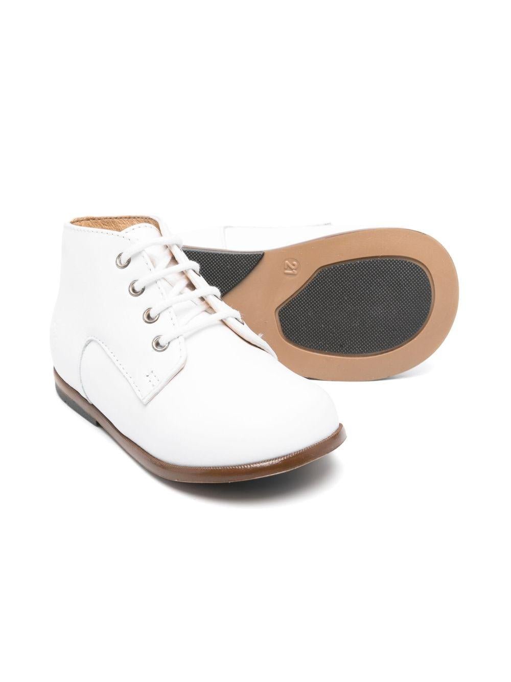 Stivali in pelle per neonato Tartine Et Chocolat bianco con chiusura con lacci - Rubino Kids