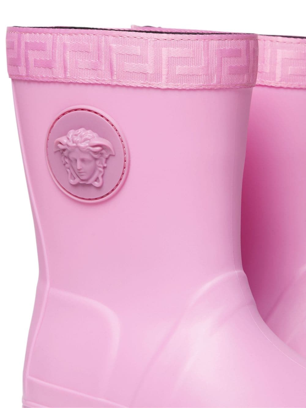 Stivali Medusa con dettaglio Greca per bambina Versace Kids rosa con punta tonda - Rubino Kids