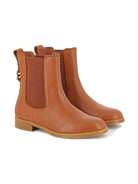 Stivali per bambina Chloé Kids Chelsea marrone in pelle - Rubino Kids