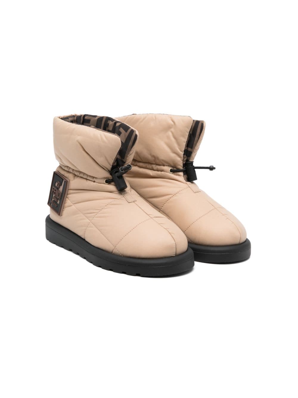 Stivali per bambina Fendi Kids beige con design imbottito - Rubino Kids