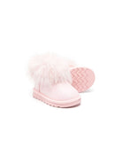 Stivali per bambina Monnalisa rosa con glitter e finta pelliccia - Rubino Kids