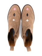 Stivali per bambina Rondinella beige con dettagli applicati - Rubino Kids