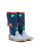 Stivali per bambina Stella McCartney Kids in denim con frange - Rubino Kids