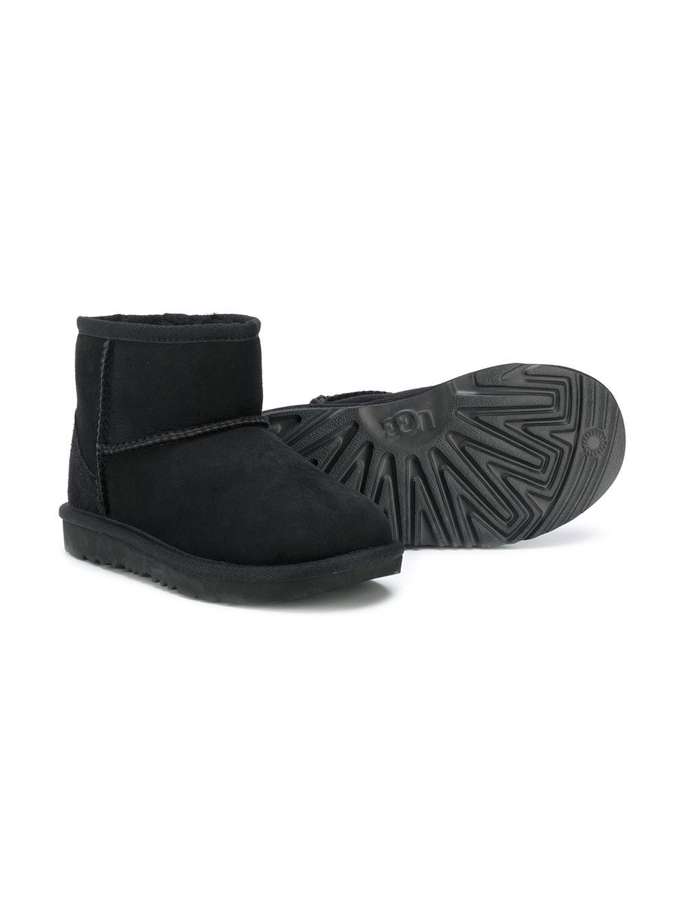 Stivali per bambina UGG Kids Classic II Mini nero con pelliccia - Rubino Kids