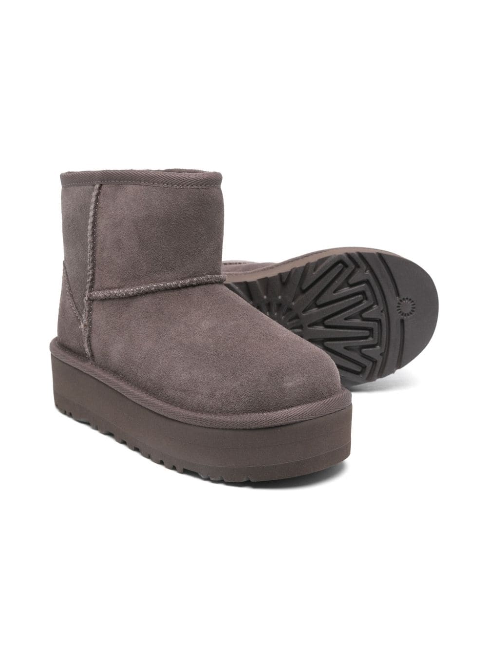 Stivali per bambina UGG Kids Classic Mini grigio con plateau - Rubino Kids