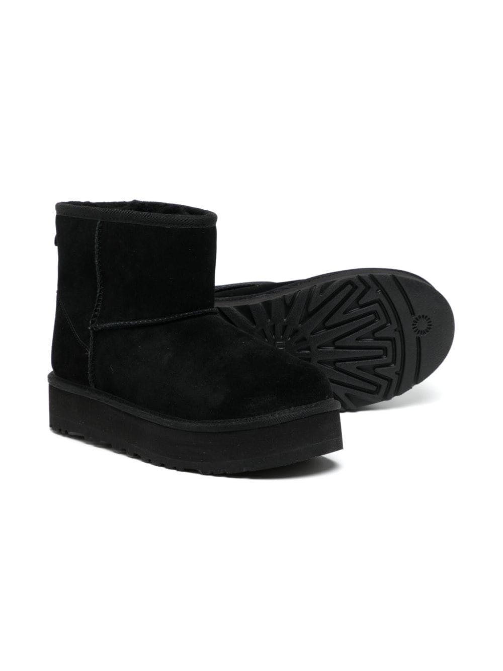 Stivali per bambina UGG Kids Classic Mini II nero con suola alta - Rubino Kids