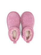 Stivali per bambina UGG Kids Classic Ultra Mini rosa con pelliccia - Rubino Kids