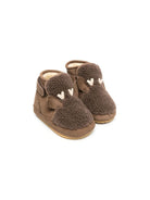 Stivali primi passi per neonati Donsje marrone con finto shearling - Rubino Kids