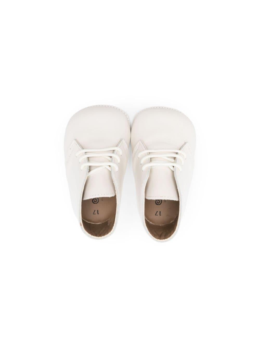 Stivali primi passi per neonato Eli1957 bianco in pelle stringati - Rubino Kids