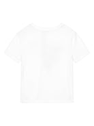 T-shirt a fiori per bambino Dolce & Gabbana Kids bianco con scollo rotondo - Rubino Kids