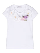 T-shirt a maniche corte con applicazione - Rubino Kids