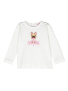 T - shirt a maniche lunghe con stampa - Rubino Kids